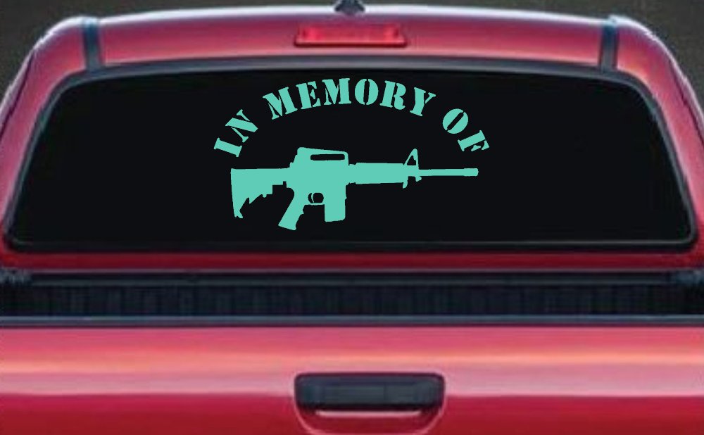 In Memory Of AR 15 Military Car or Truck Window Decal Sticker (Mint)