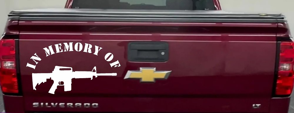 In Memory Of AR 15 Military Car or Truck Window Decal Sticker