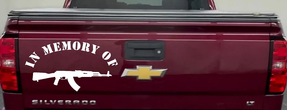 In Memory Of AK 47 Military Car or Truck Window Decal Sticker
