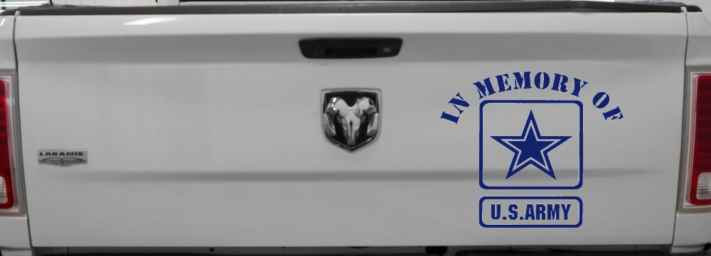 In Memory Of Army Military Car or Truck Window Vinyl Decal Sticker (Navy)