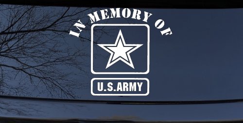 In Memory Of Army Military Car or Truck Window Decal Sticker (White)