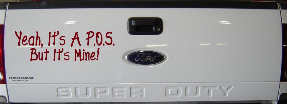 Yeah Its A POS But It's Mine Funny Car or Truck Window Decal Sticker (Burgundy)