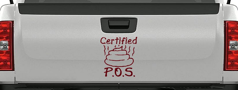 Certified POS Funny Car or Truck Window Decal Sticker (Purple Red)