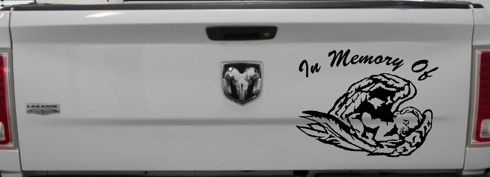 In Memory Of Angel Baby Christian Car or Truck Window Vinyl Decal Sticker (Black)