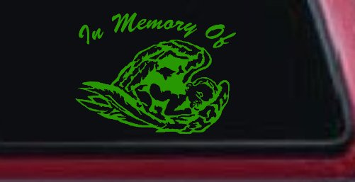 In Memory Of Angel Baby Christian Car or Truck Window Decal Sticker (Lime)