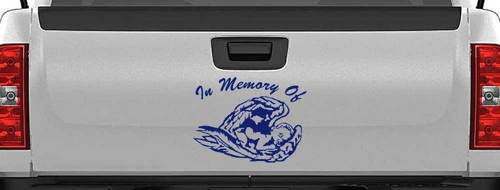 In Memory Of Angel Baby Christian Car or Truck Window Decal Sticker (Navy)
