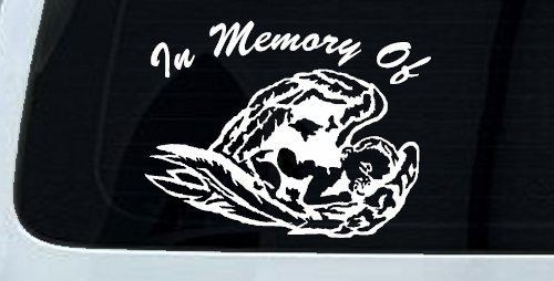 In Memory Of Angel Baby Christian Car or Truck Window Decal Sticker (White)