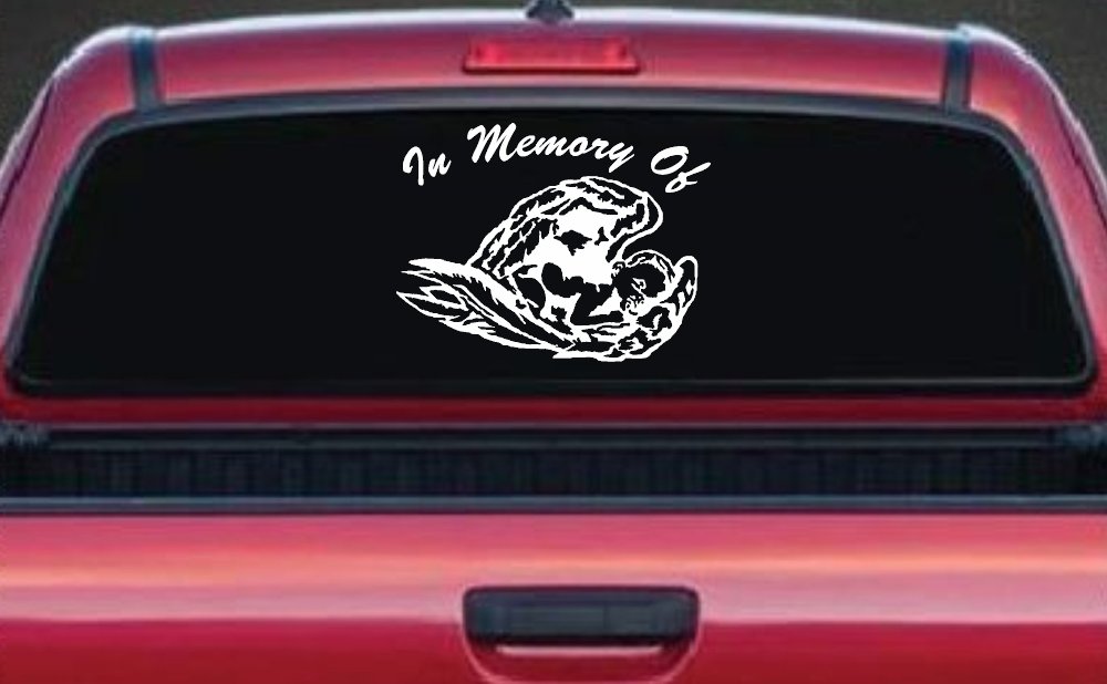 In Memory Of Angel Baby Christian Car or Truck Window Decal Sticker (White)