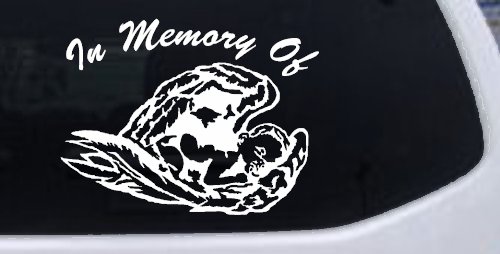 In Memory Of Angel Baby Christian Car or Truck Window Decal Sticker (White)