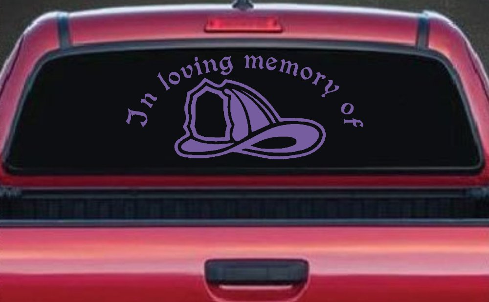 In Loving Memory Of Firefighter Helmet Car or Truck Window Decal Sticker