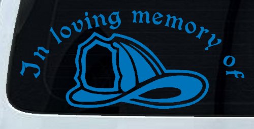 In Loving Memory Of Firefighter Helmet Car or Truck Window Decal Sticker