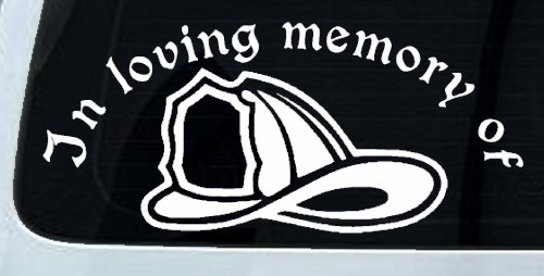 In Loving Memory Of Firefighter Helmet Car or Truck Window Decal Sticker