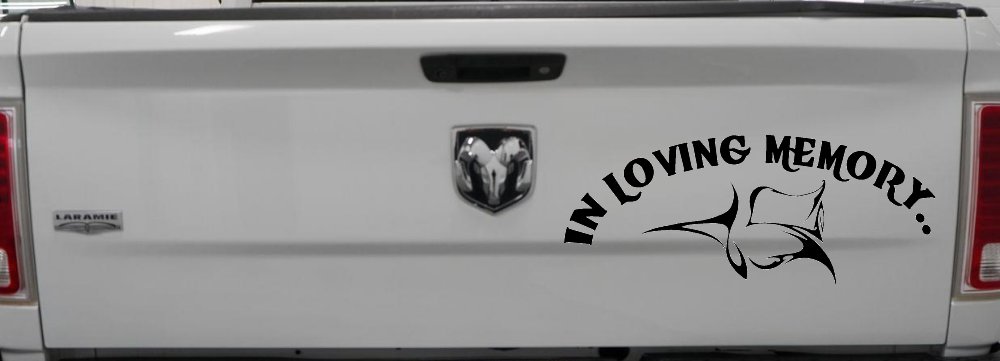 In Loving Memory Of Tulip Rose Car or Truck Window Decal Sticker (Black)