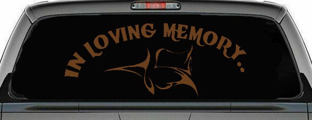 In Loving Memory Of Tulip Rose Car or Truck Window Decal Sticker (Copper)