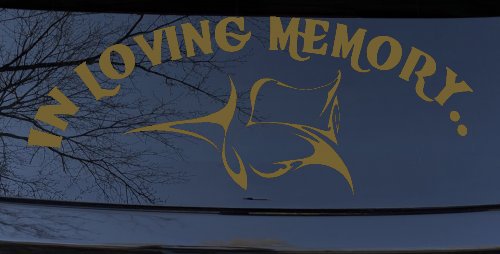 In Loving Memory Of Tulip Rose Car or Truck Window Decal Sticker (Gold)