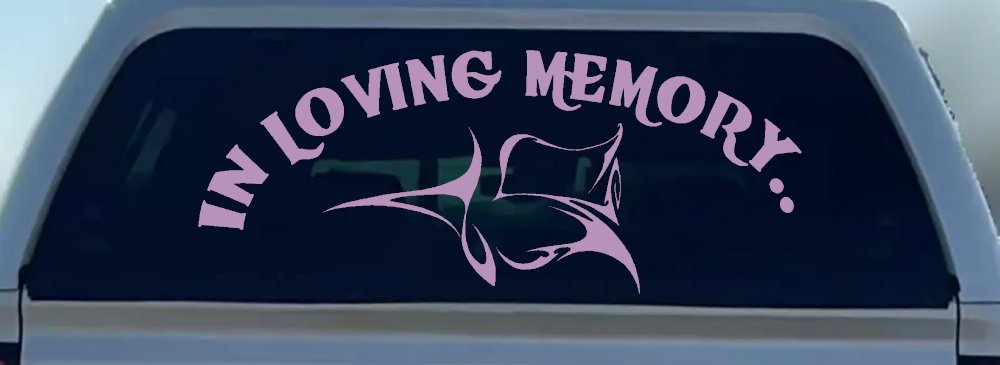 In Loving Memory Of Tulip Rose Car or Truck Window Decal Sticker (Lilac)
