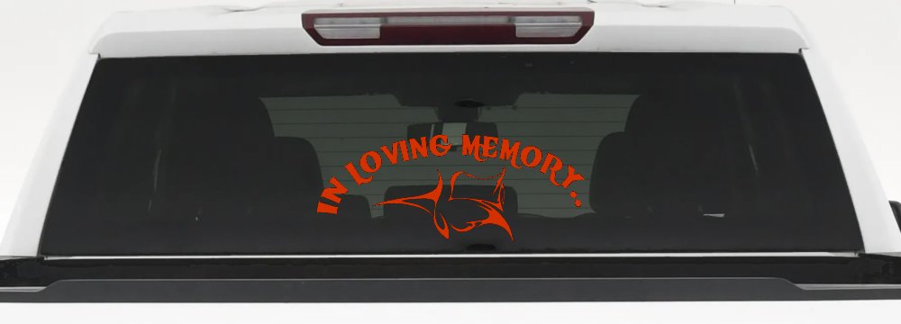 In Loving Memory Of Tulip Rose Car or Truck Window Decal Sticker (Orange Red)