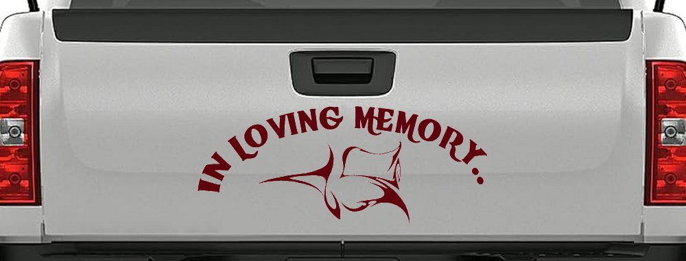 In Loving Memory Of Tulip Rose Car or Truck Window Decal Sticker (Purple Red)