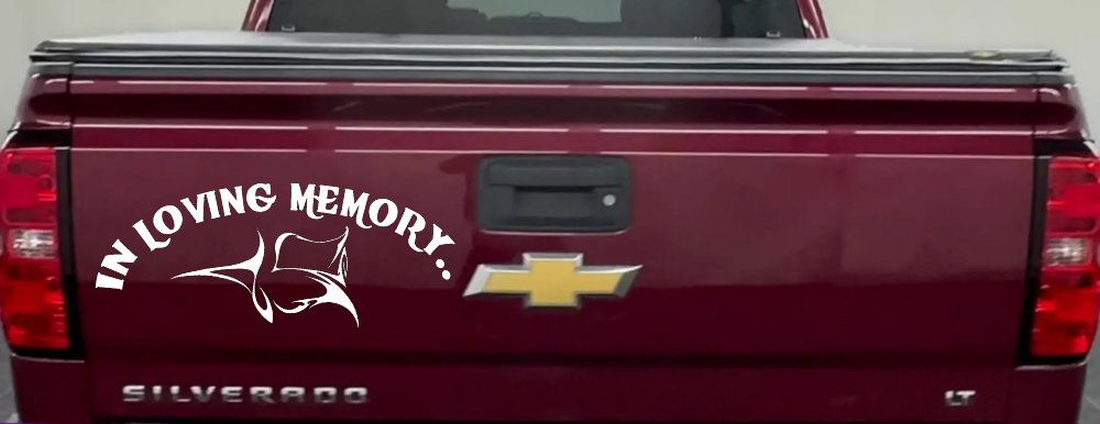 In Loving Memory Of Tulip Rose Car or Truck Window Decal Sticker (White)
