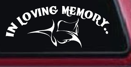 In Loving Memory Of Tulip Rose Car or Truck Window Decal Sticker (White)