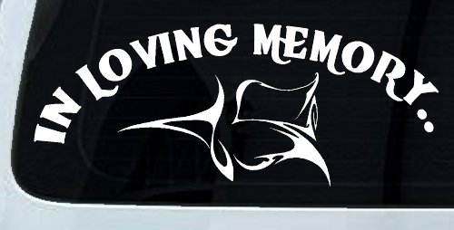 In Loving Memory Of Tulip Rose Car or Truck Window Decal Sticker (White)
