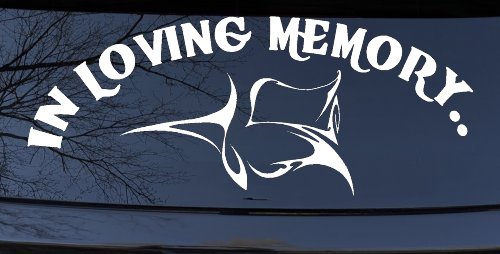 In Loving Memory Of Tulip Rose Car or Truck Window Decal Sticker (White)