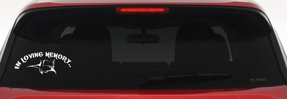 In Loving Memory Of Tulip Rose Car or Truck Window Decal Sticker (White)