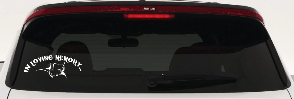 In Loving Memory Of Tulip Rose Car or Truck Window Decal Sticker (White)