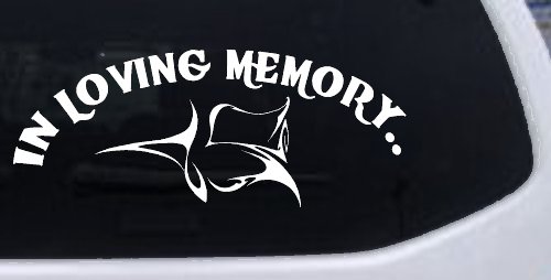 In Loving Memory Of Tulip Rose Car or Truck Window Decal Sticker (White)