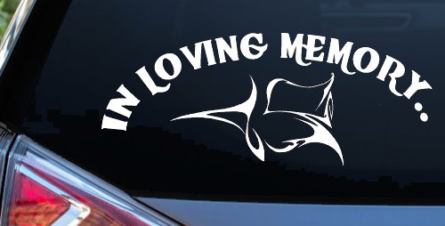 In Loving Memory Of Tulip Rose Car or Truck Window Decal Sticker (White)