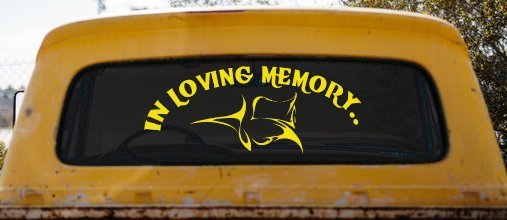 In Loving Memory Of Tulip Rose Car or Truck Window Decal Sticker (Yellow)
