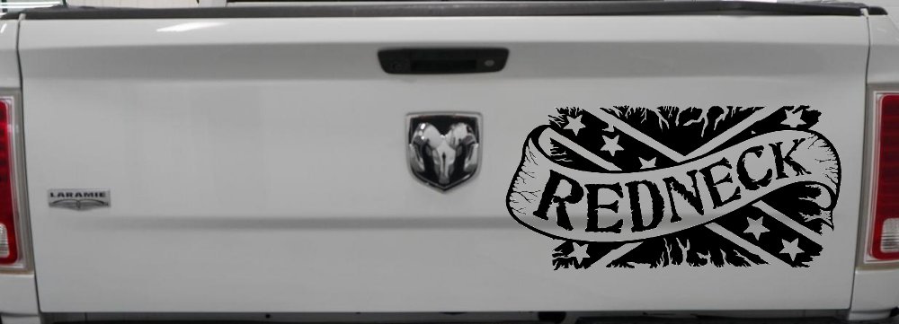 Redneck Banner Rebel Flag Country Car or Truck Window Decal Sticker