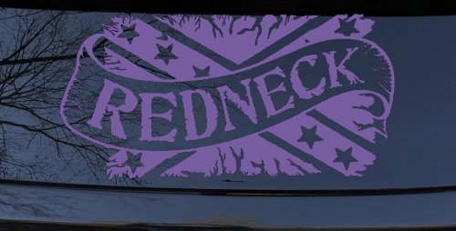 Redneck Banner Rebel Flag Country Car or Truck Window Decal Sticker (Purple)