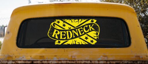 Redneck Banner Rebel Flag Country Car or Truck Window Decal Sticker