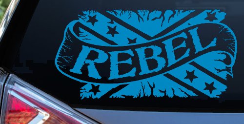 Rebel Banner Rebel Flag Country Car or Truck Window Decal Sticker (Blue)