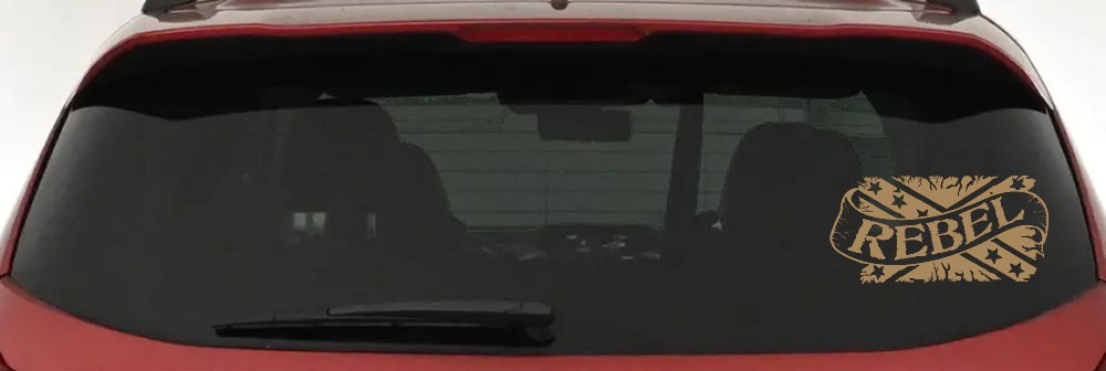 Rebel Banner Rebel Flag Country Car or Truck Window Decal Sticker (Light Brown)