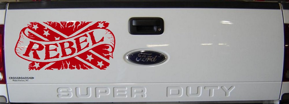 Rebel Banner Rebel Flag Country Car or Truck Window Decal Sticker