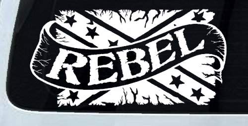 Rebel Banner Rebel Flag Country Car or Truck Window Decal Sticker