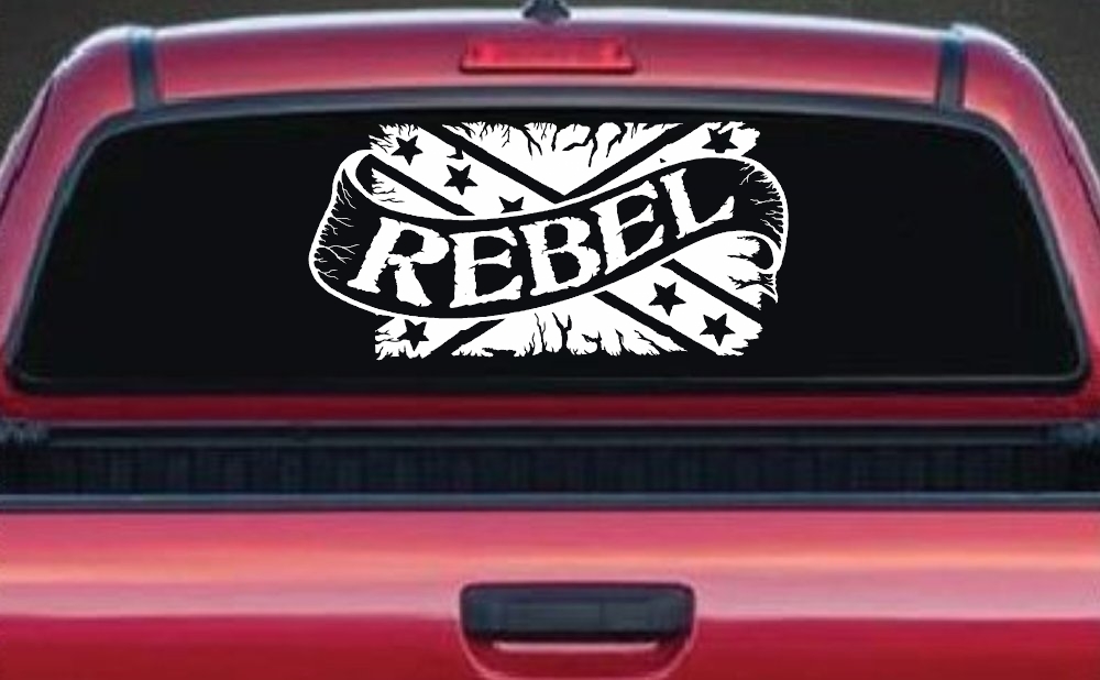 Rebel Banner Rebel Flag Country Car or Truck Window Decal Sticker