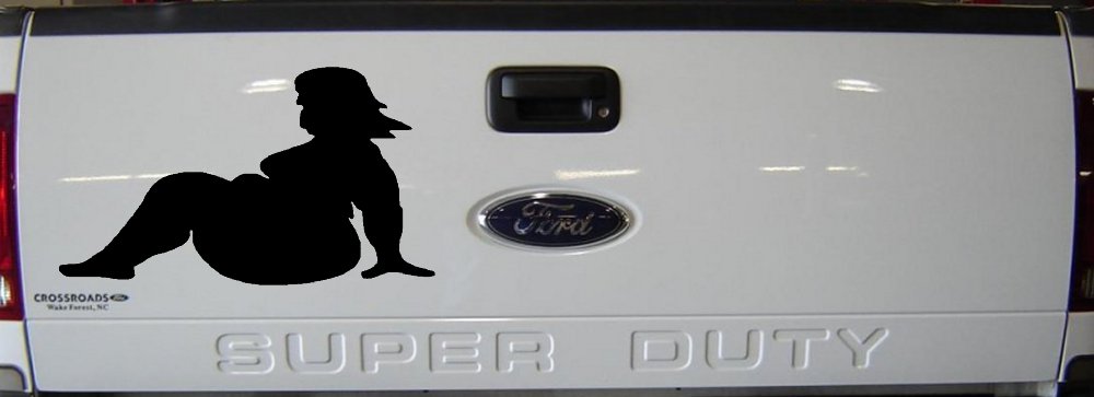 BBW Big And Beautiful Mud Flap Women Car or Truck Window Vinyl Decal Sticker (Black)