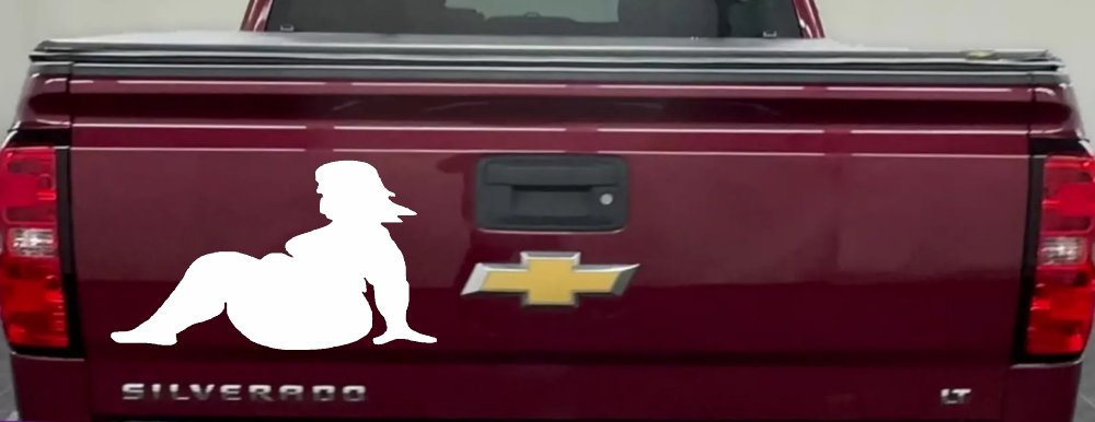 BBW Big And Beautiful Mud Flap Women Car or Truck Window Decal Sticker (White)