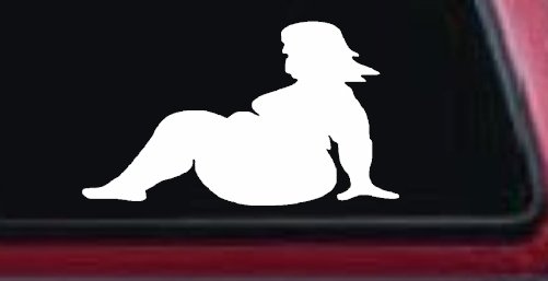 BBW Big And Beautiful Mud Flap Women Car or Truck Window Vinyl Decal Sticker (White)