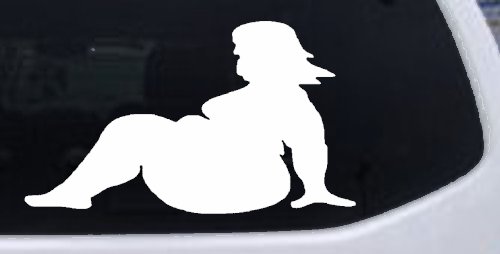 BBW Big And Beautiful Mud Flap Women Car or Truck Window Vinyl Decal Sticker (White)