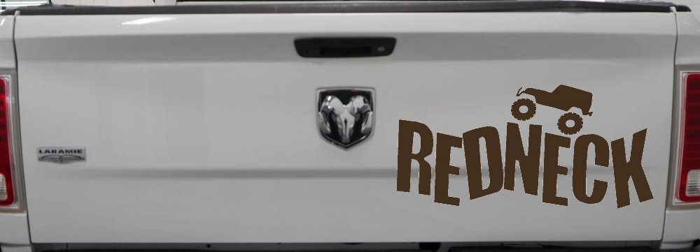 Redneck Jeep Country Car or Truck Window Vinyl Decal Sticker (Brown)