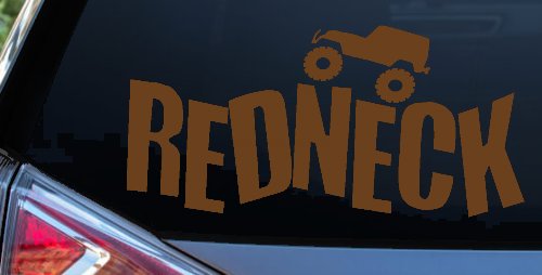 Redneck Jeep Country Car or Truck Window Decal Sticker (Copper)
