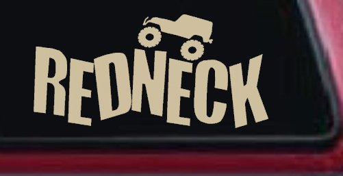 Redneck Jeep Country Car or Truck Window Decal Sticker (Desert Sand)