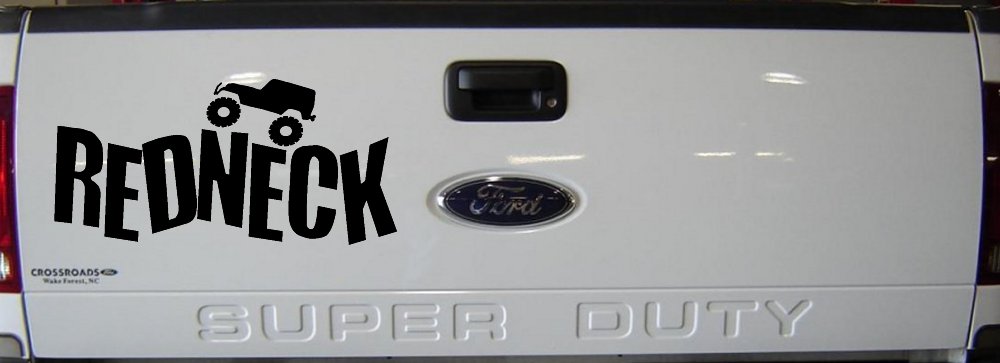 Redneck Jeep Country Car or Truck Window Decal Sticker (Matte Black)
