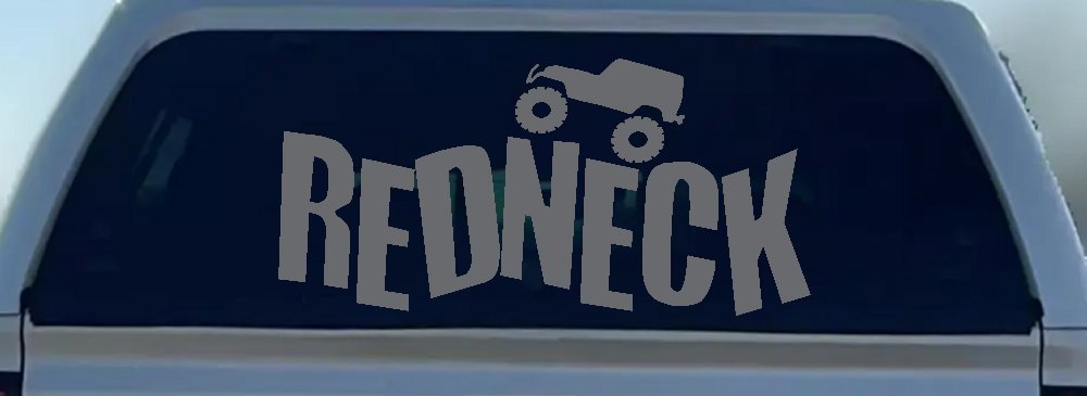 Redneck Jeep Country Car or Truck Window Decal Sticker (Silver)