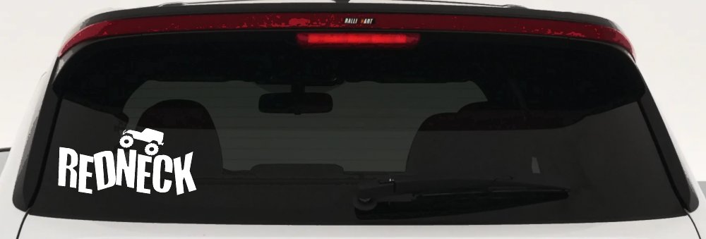 Redneck Jeep Country Car or Truck Window Vinyl Decal Sticker (White)