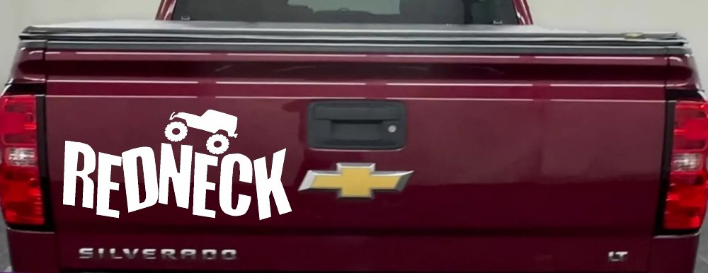 Redneck Jeep Country Car or Truck Window Decal Sticker (White)